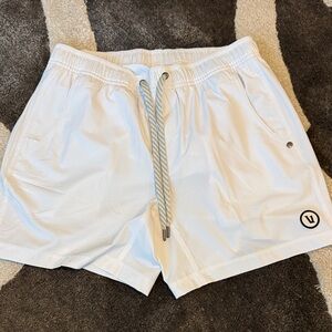 Vuori White Athletic Drawstring Shorts